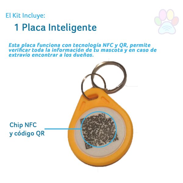 Placa Inteligente para Mascotas QR/NFC