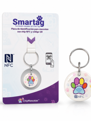 Smartag Para Mascotas Con Chip Nfc + Qr Y Alerta De Extravío