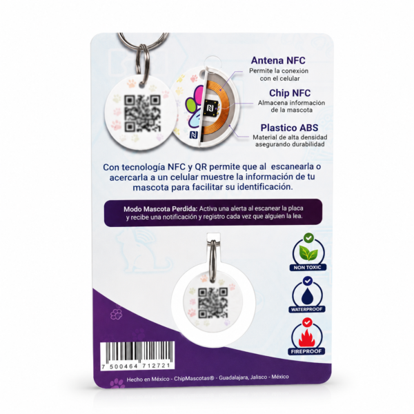 Smartag Para Mascotas Con Chip Nfc + Qr Y Alerta De Extravío